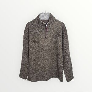 True Grit Men's Softest Tip Shearling Pullover Brown 1/4 Zip 81M65lSVT Size S